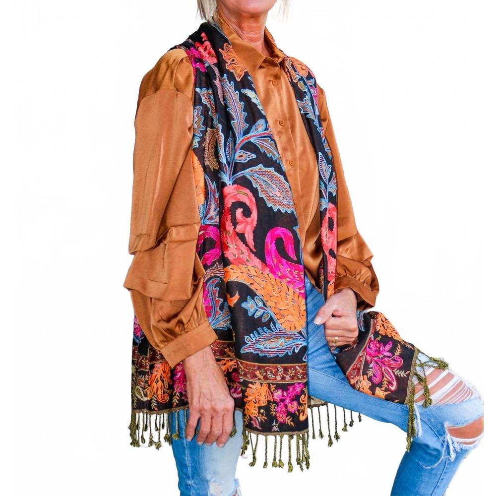 NEW BOK floral multi-reversible kimono in dark brown